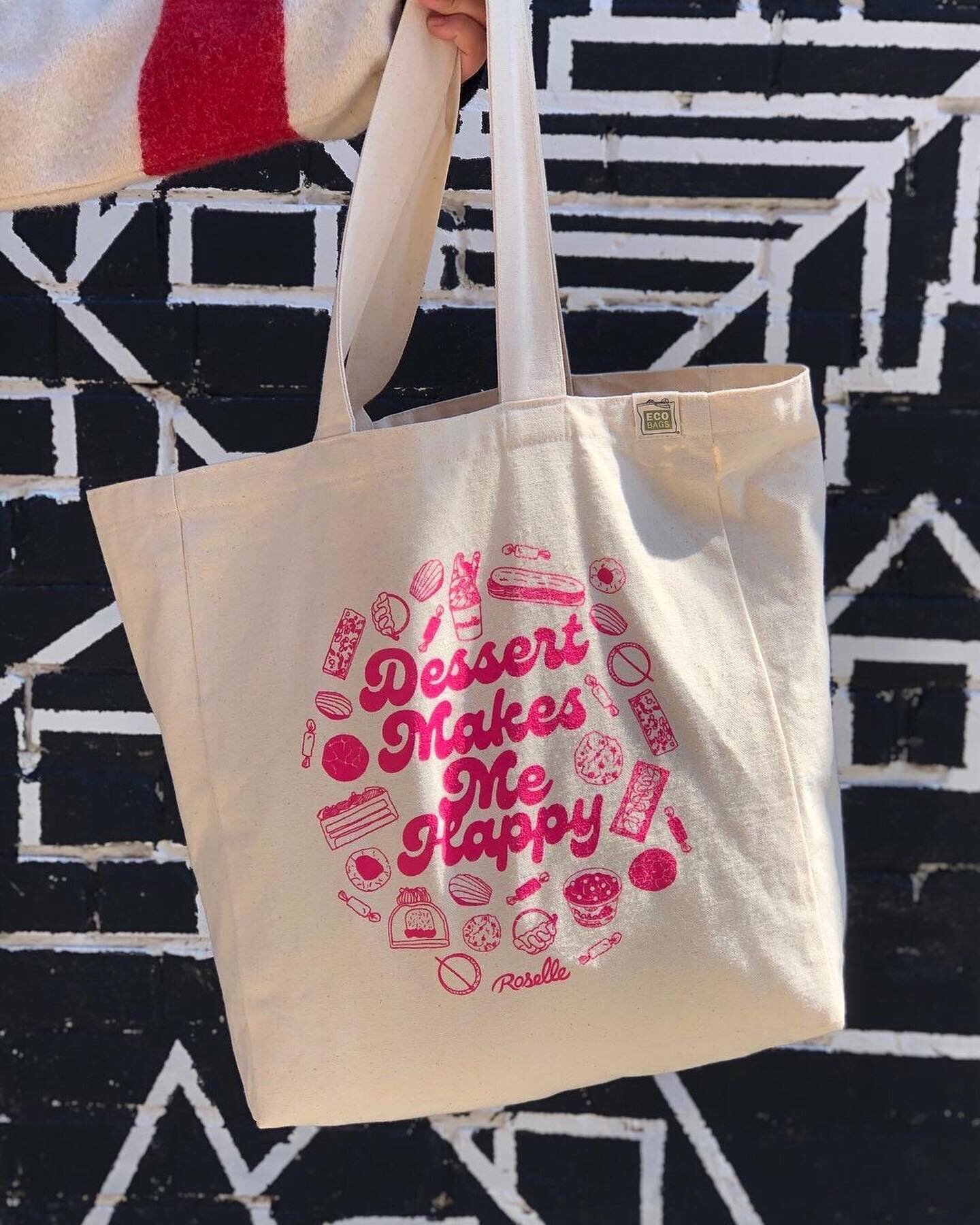 Attn: Dessert lovers! 🍪🍰🧁 I created something sweet for Toronto dessert shop @roselle_to and it&rsquo;s finally available to purchase! Introducing the Roselle Tote Bag v3.0, a 10oz. 100% recycled cotton tote with an inner pocket to comfortably fit