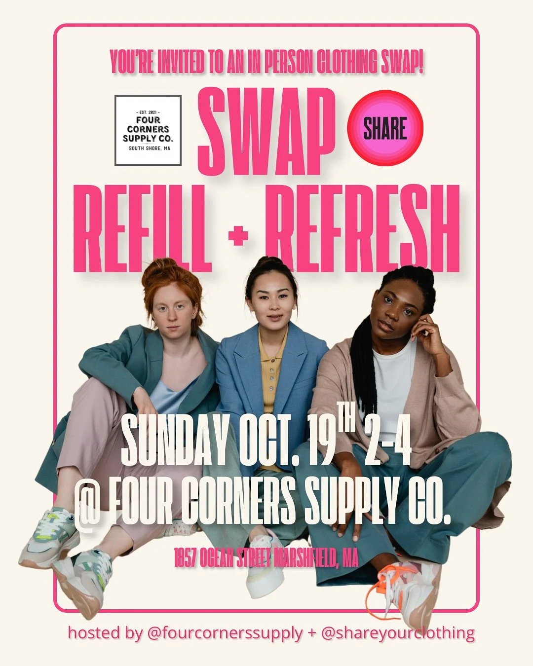 Where my girls at? Sunday, October 19th- Come swap out what you&rsquo;re not wearing anymore- leave with something new to you + with all the eco products you need to fill! 

 #Consciousfashion #consciouscloset #sustainability #sustainablefashion #buy