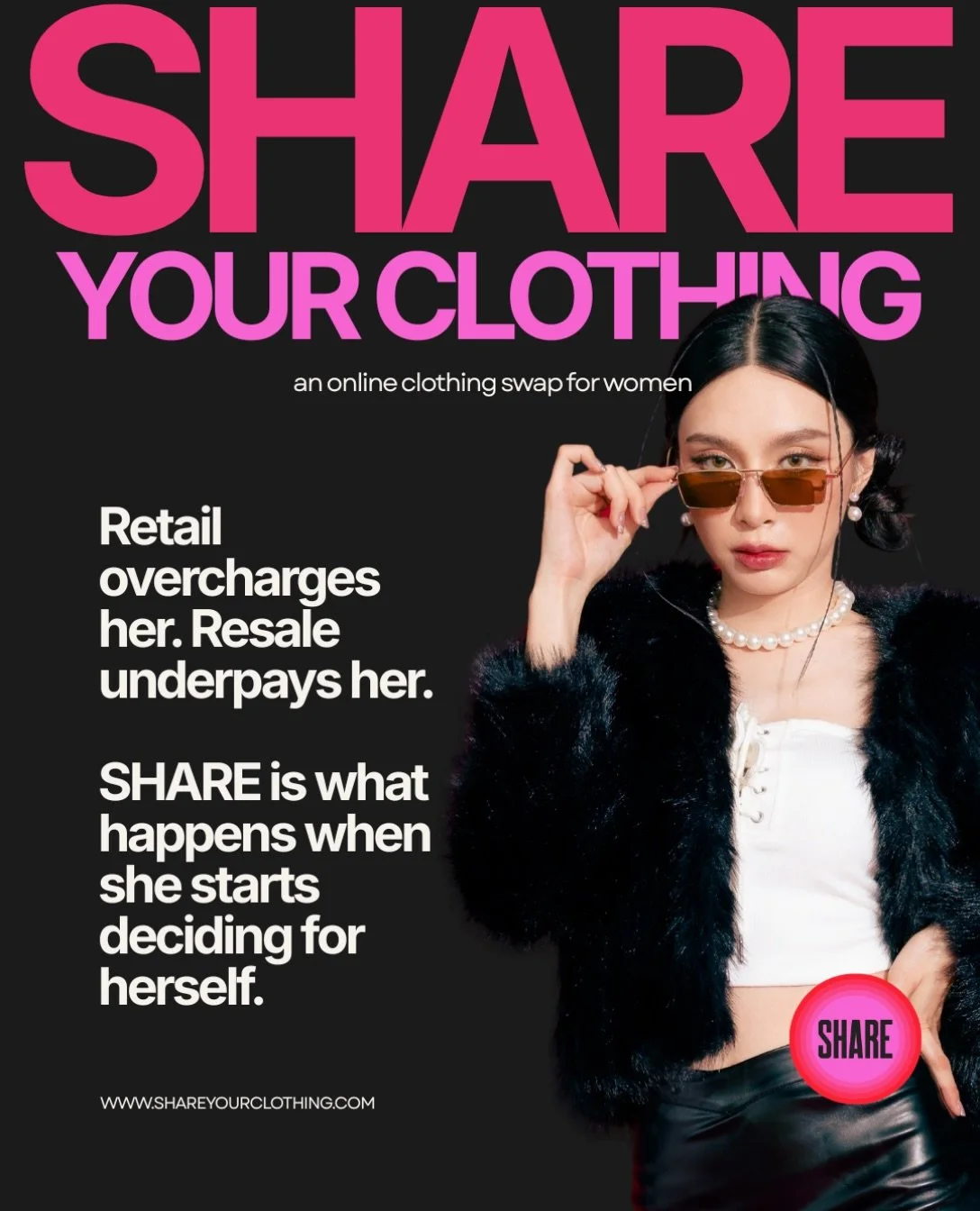 Retail charged you to buy it. Resale charges you to sell it. Same jacket, two invoices, + you never once got to be the one collecting.

SHARE isn&rsquo;t asking you to shop less. It&rsquo;s asking why every dollar on this jacket goes somewhere else.
