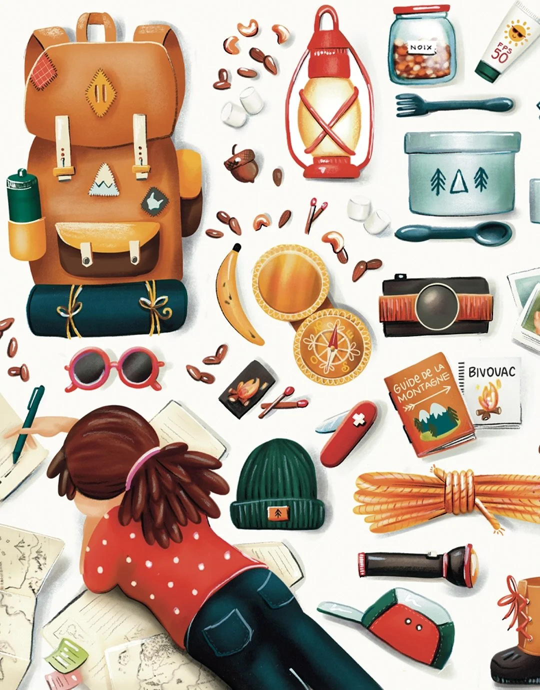 Dr&ocirc;le de co&iuml;ncidence!
Pour l&rsquo;illustration du mois de janvier du calendrier 2026 de  @scoutsducanada j&rsquo;ai illustr&eacute; des scouts en pleine planification d&rsquo;exp&eacute;dition, bagages &eacute;tal&eacute;s au sol, pr&ecir