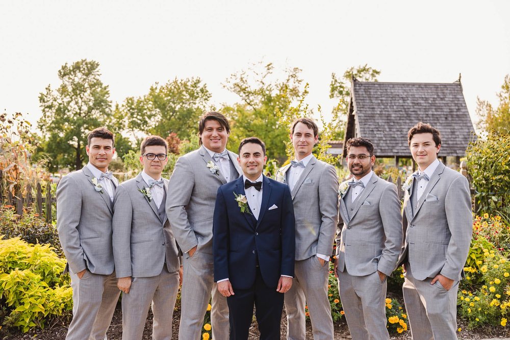 Grooms Party at University of Illinois Arboretum