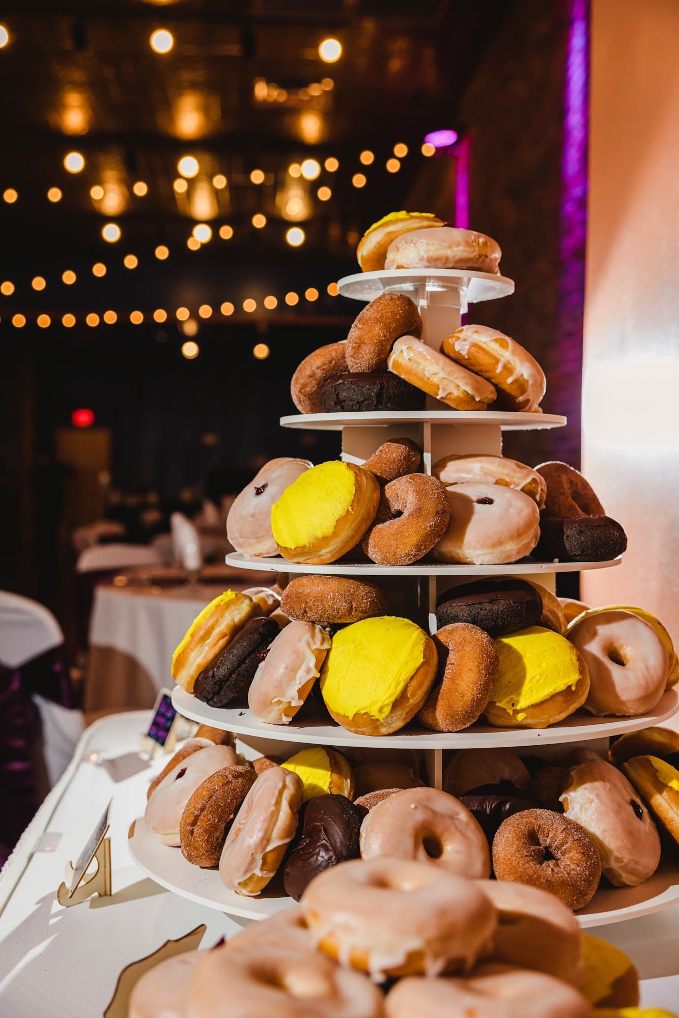 Donut Tower at Wedding Reception