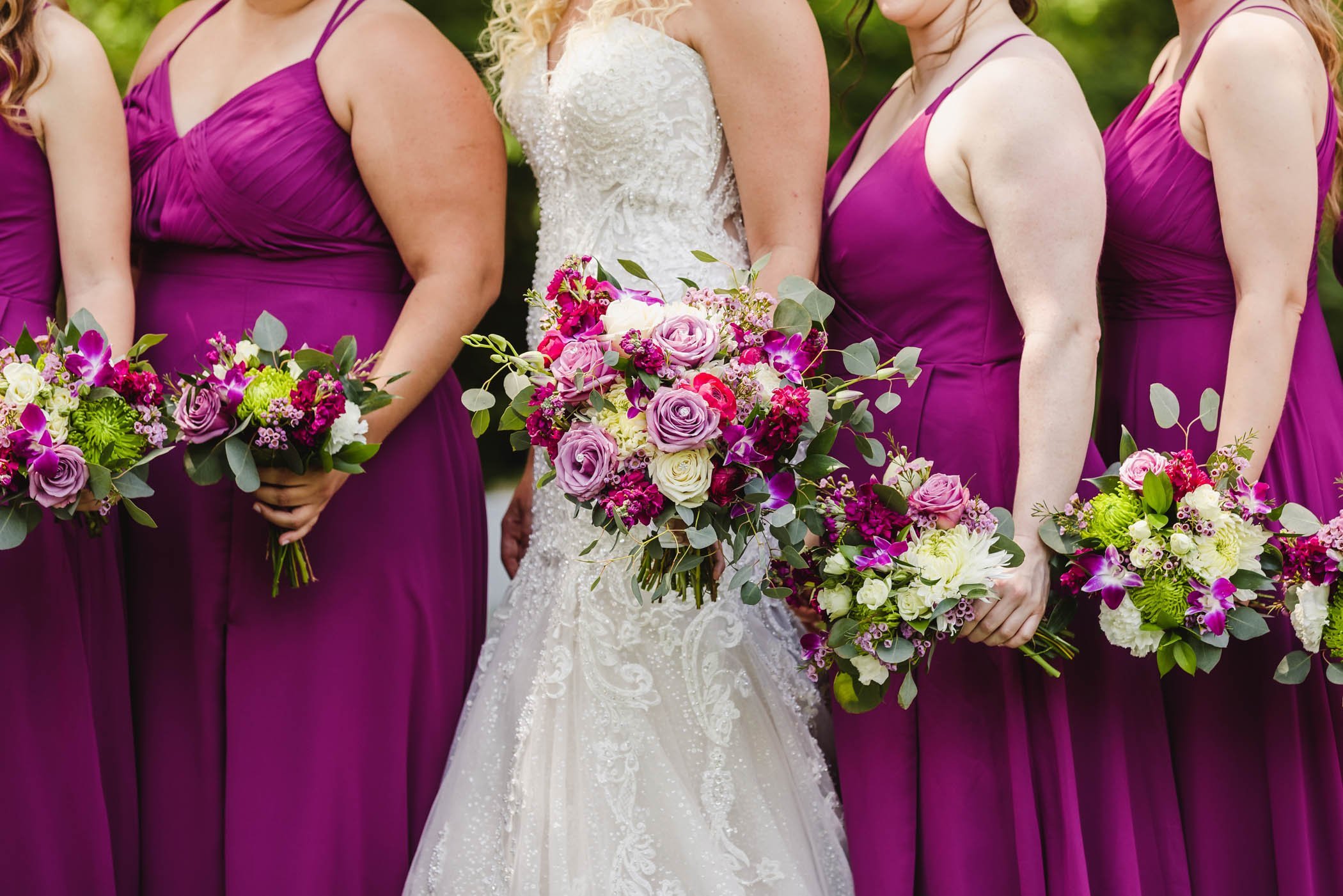 Bridal bouquets pink and purple