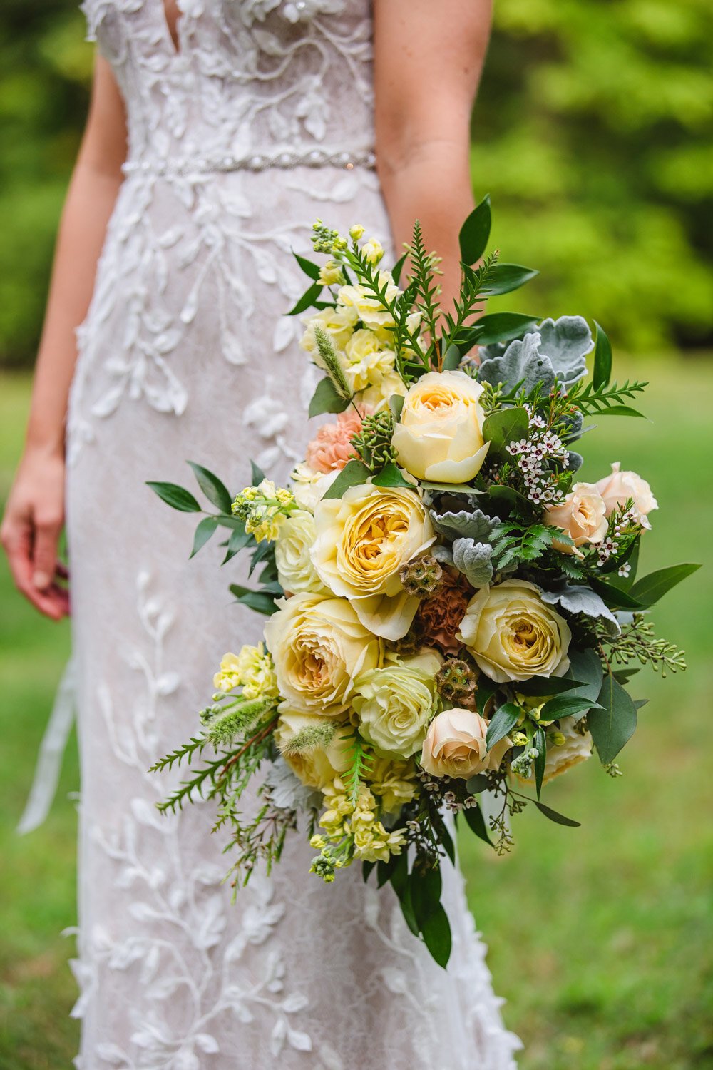 Bride and bouquet