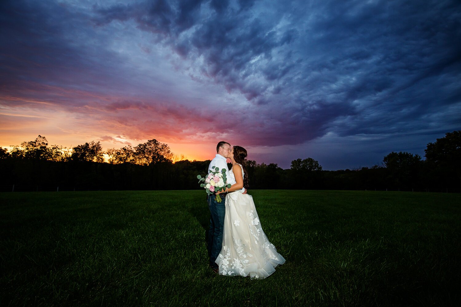 Peoria Illinois Sunset Wedding Photographer