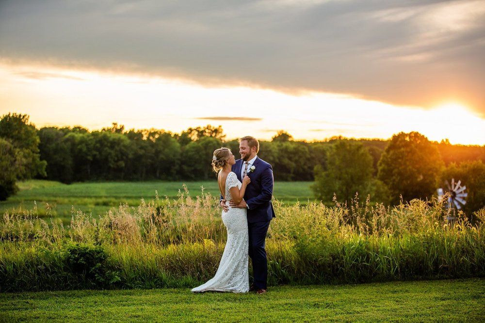 Sunset at Proven Ground Farm Wedding