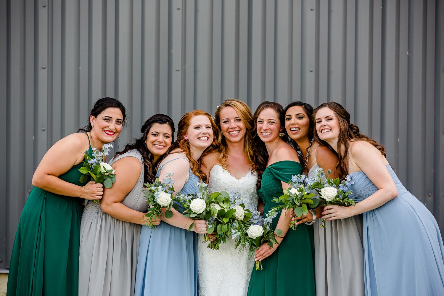 Bride and bridesmaids portrait