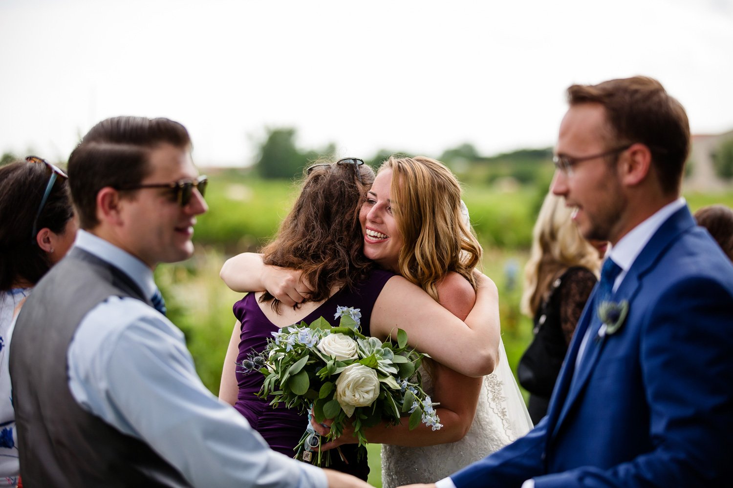 Wedding Receiving Line Hugs