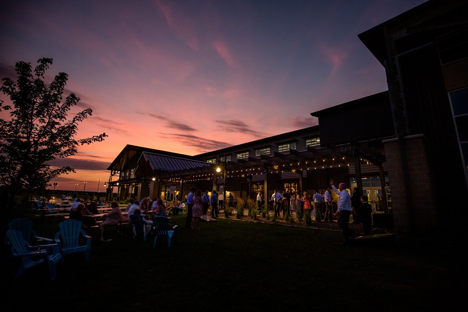 Destihl Brewery Wedding Sunset