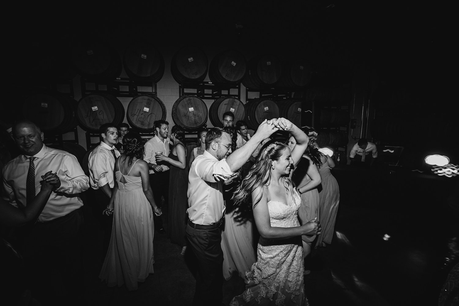 Bride and groom dance at Normal Illinois wedding
