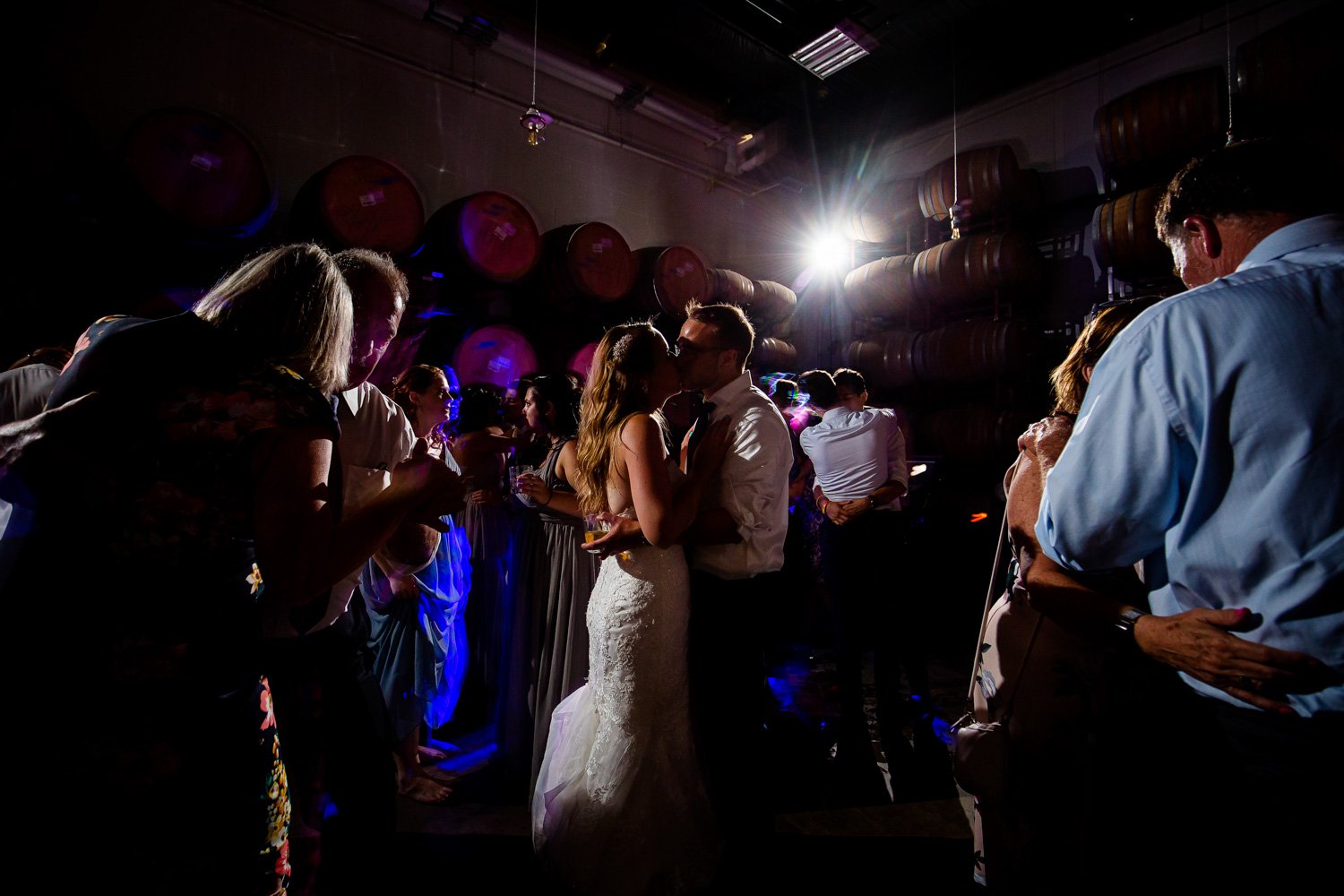 Destihl Brewery Wedding Dancefloor Kiss