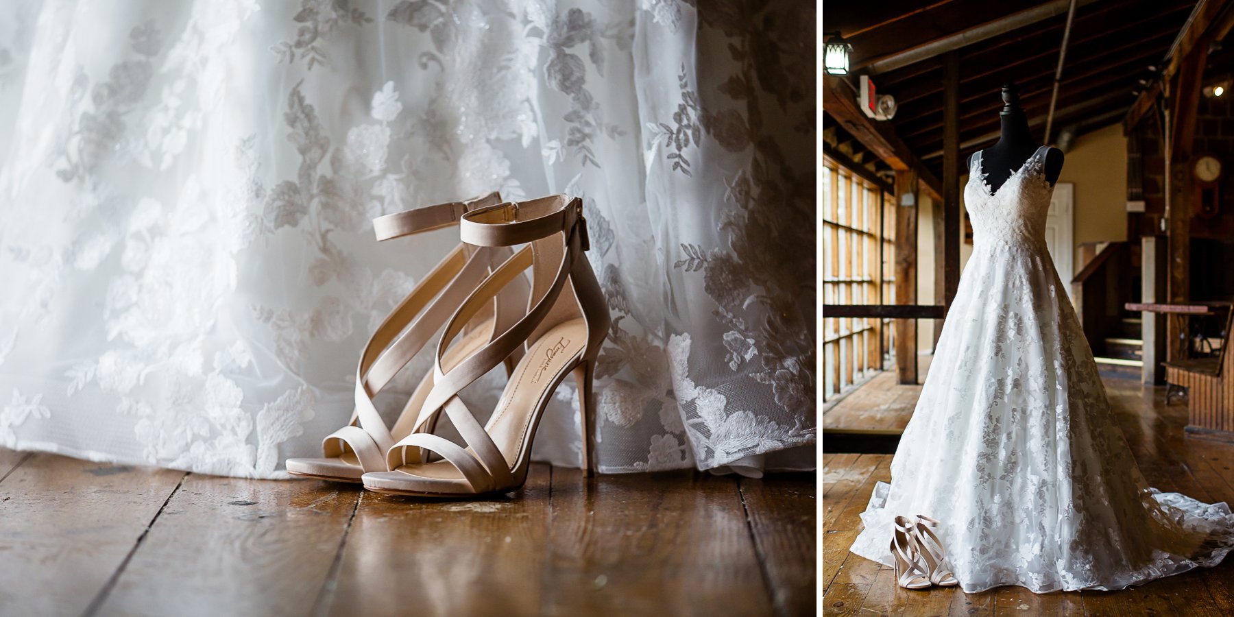 Wedding dress and shoes