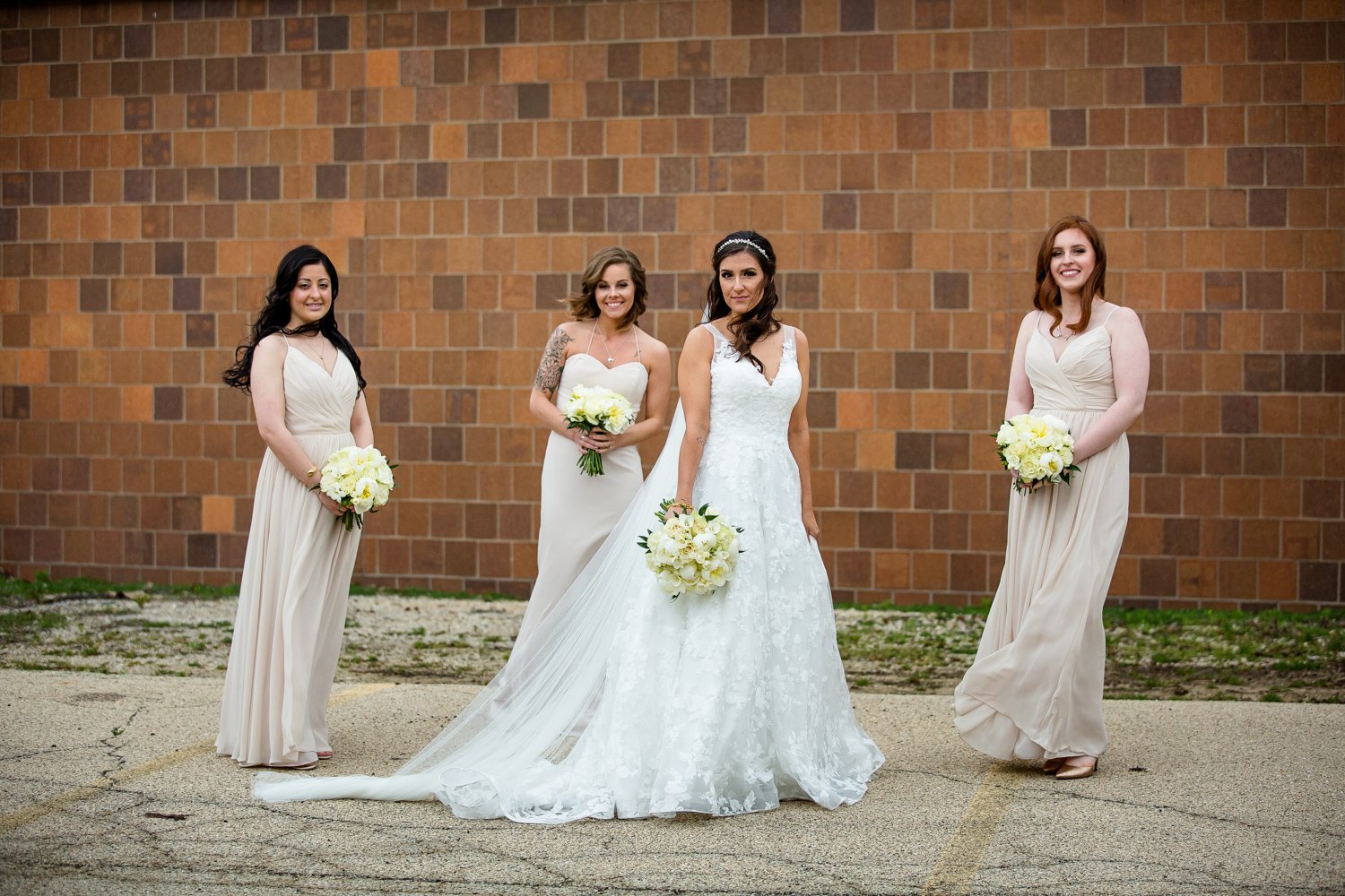 Bride and bridesmaids