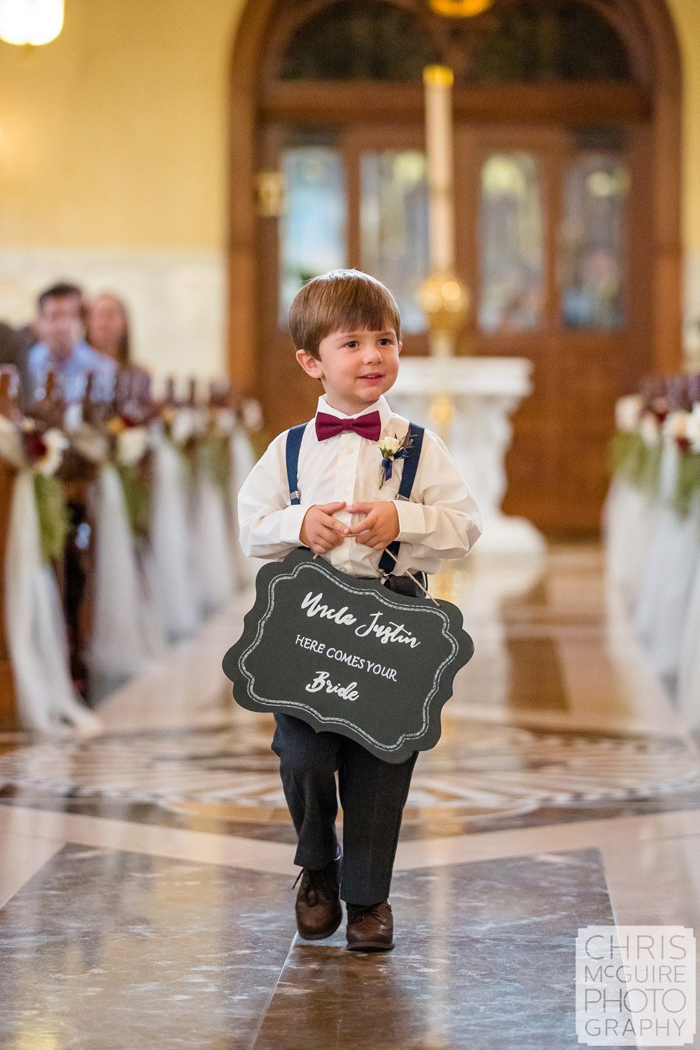 Ring Bearer with sign