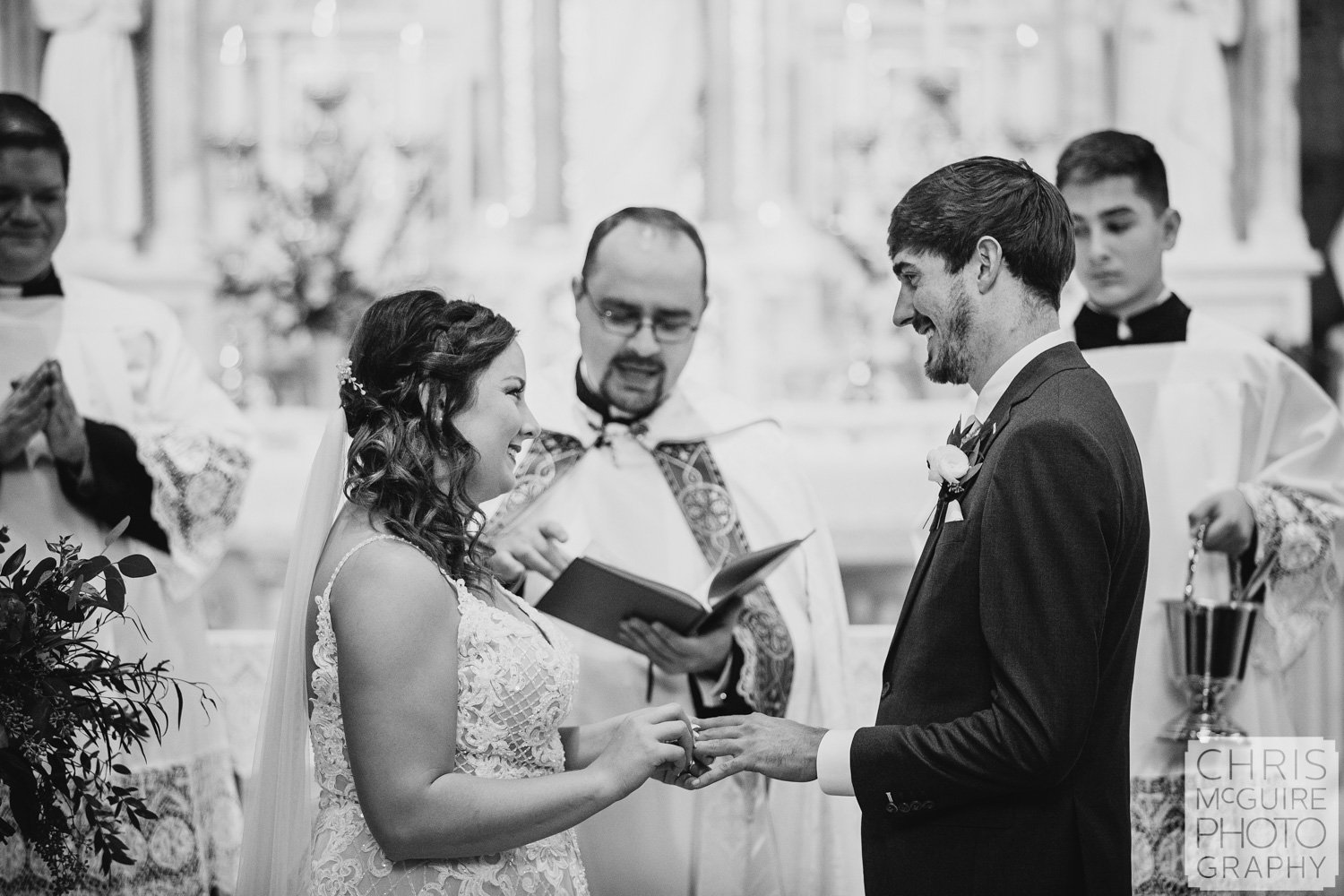 Wedding vows at Peoria Sacred Heart