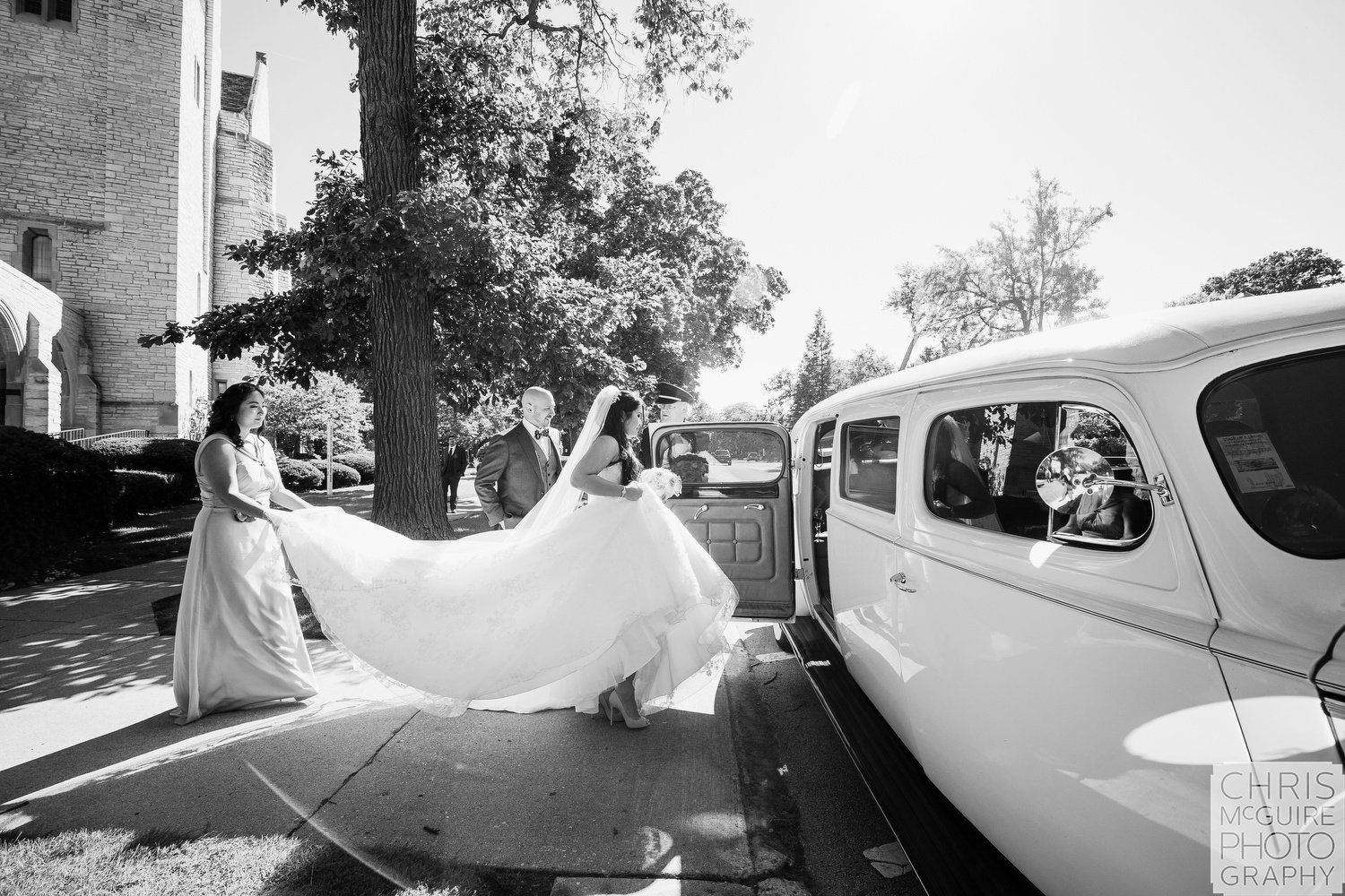 bride and 1939 packard