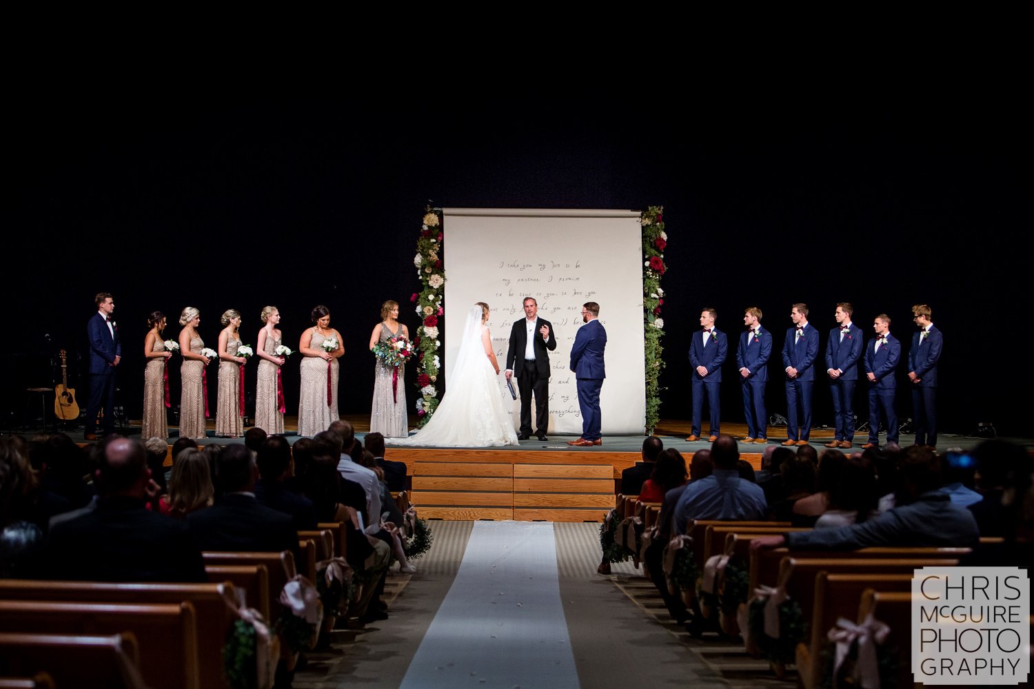 indoor wedding on stage