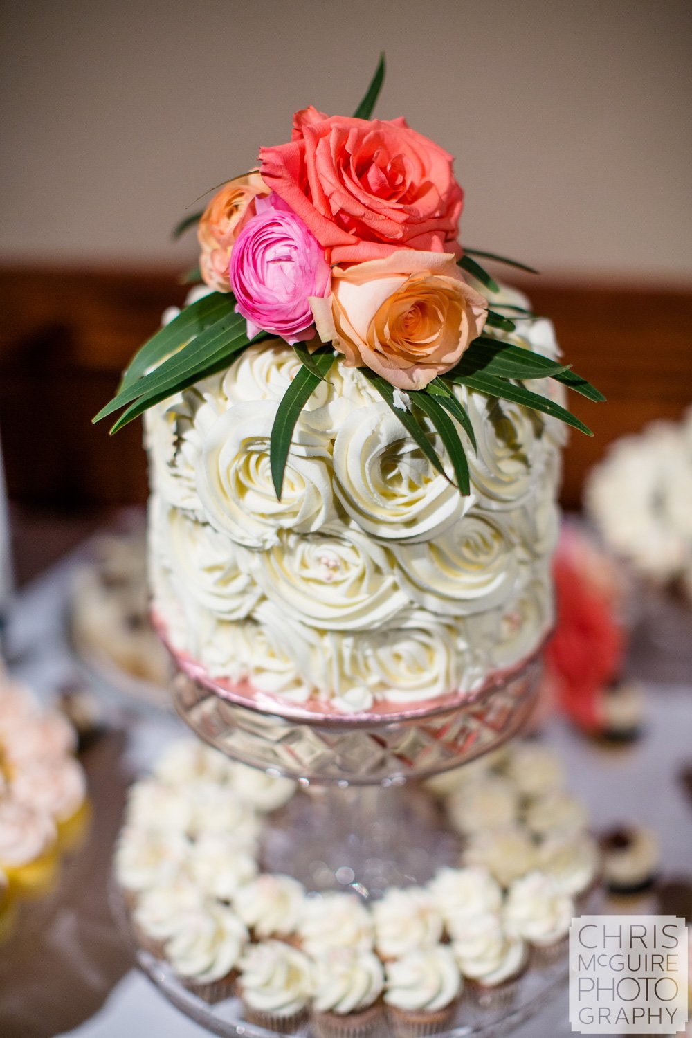 wedding cake with flowers