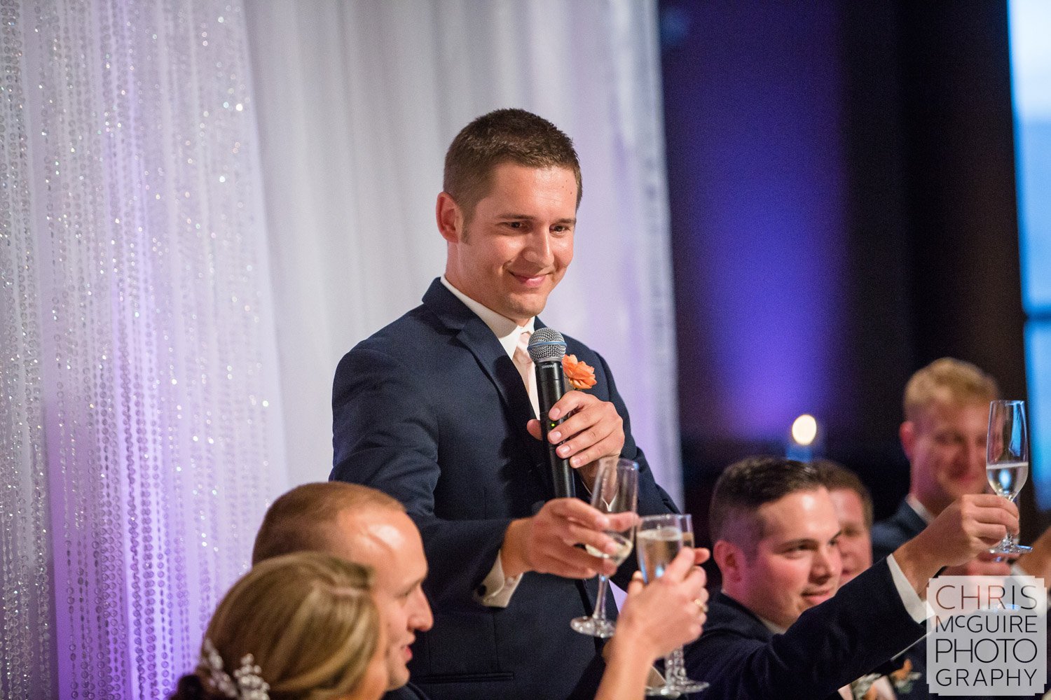 best man toast during wedding reception