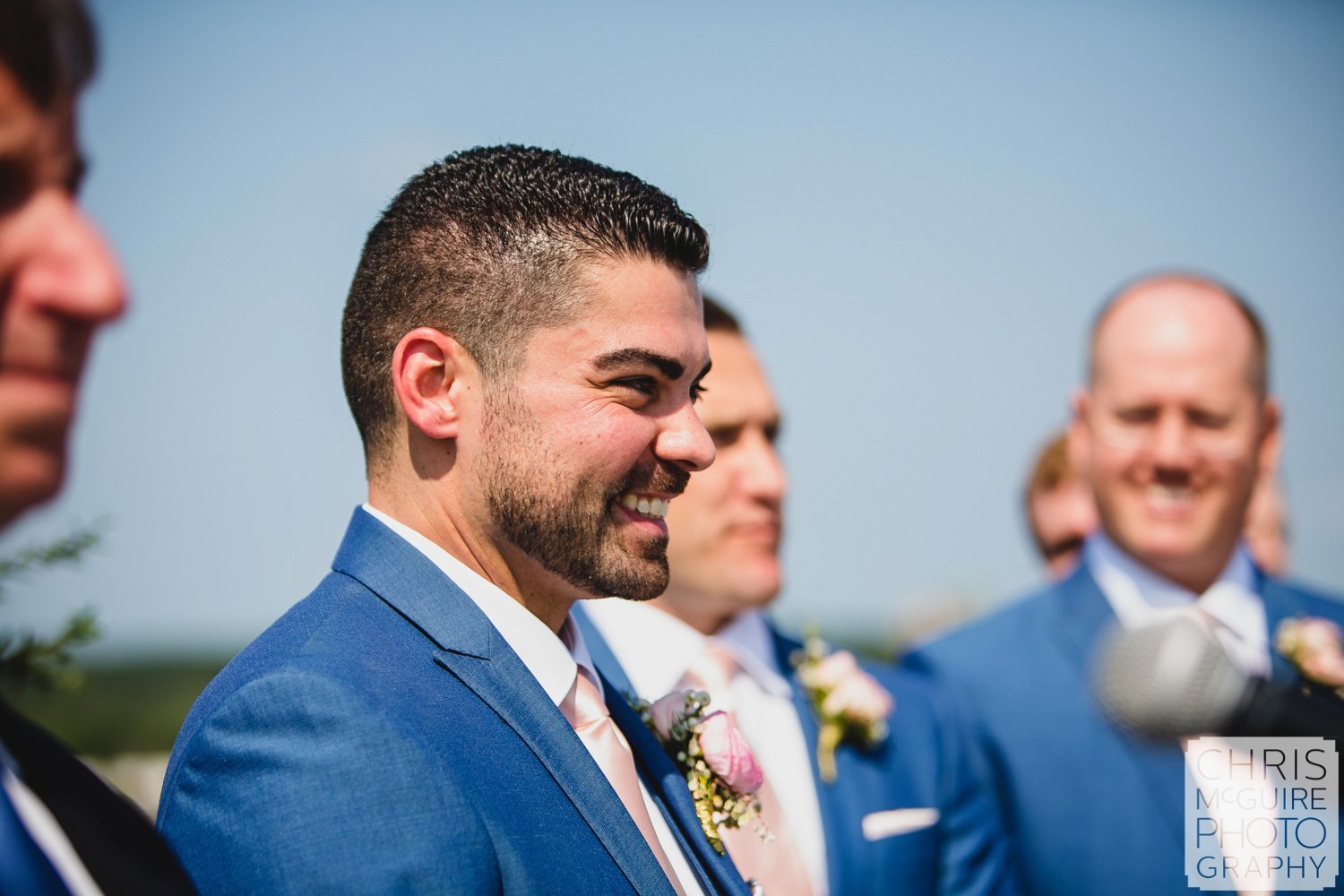 groom sees bride walking down aisle at peoria wedding