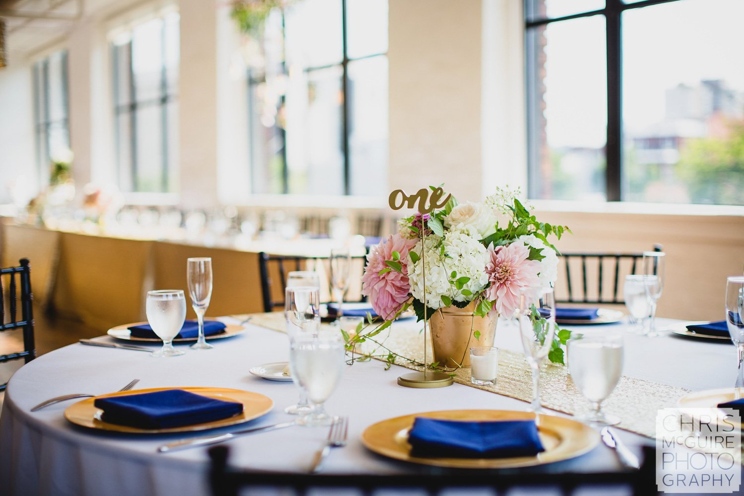 wedding reception floral centerpiece