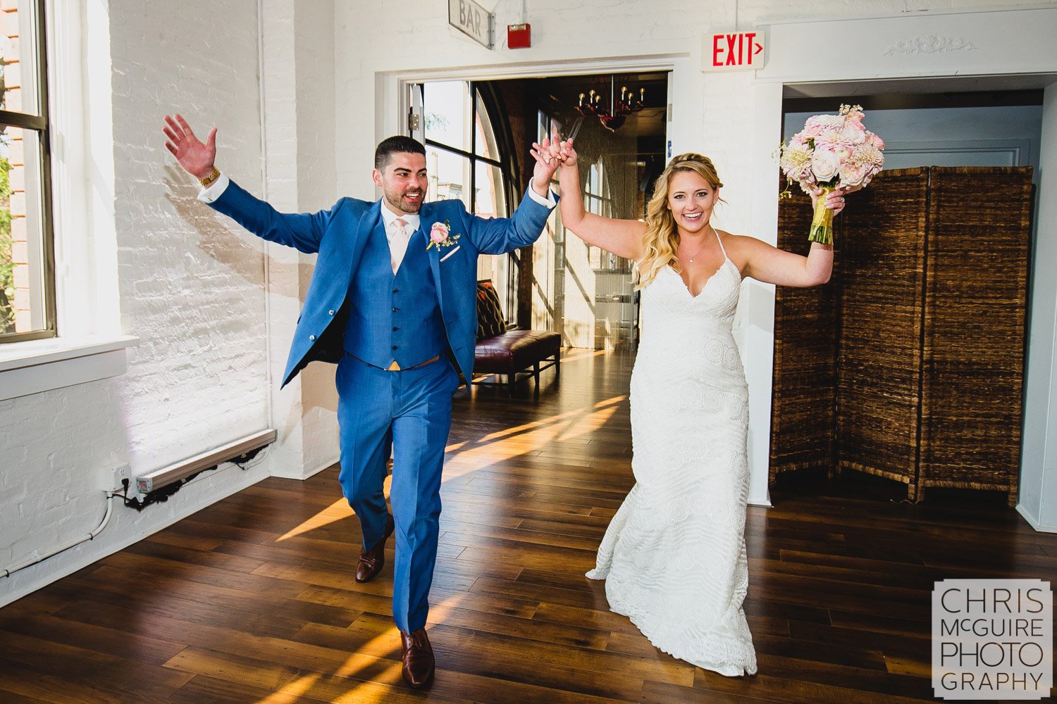 bride groom introduction at wedding reception