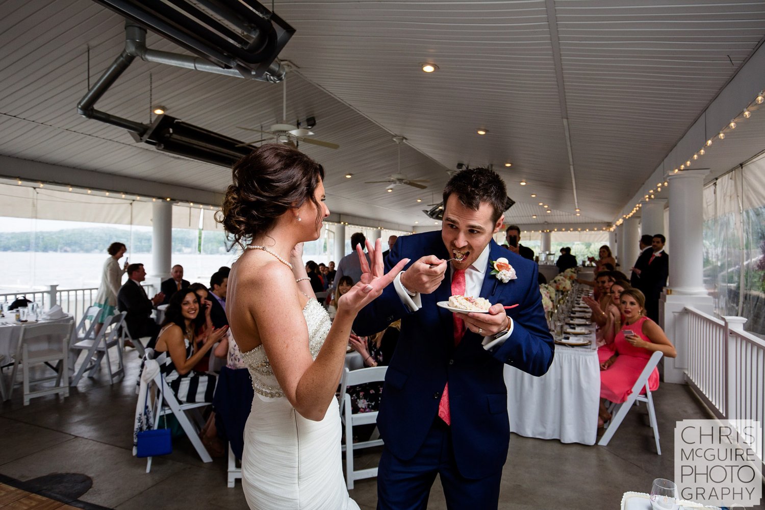 groom eats cake