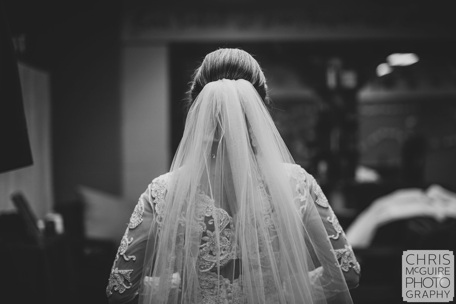 bride with veil peoria il