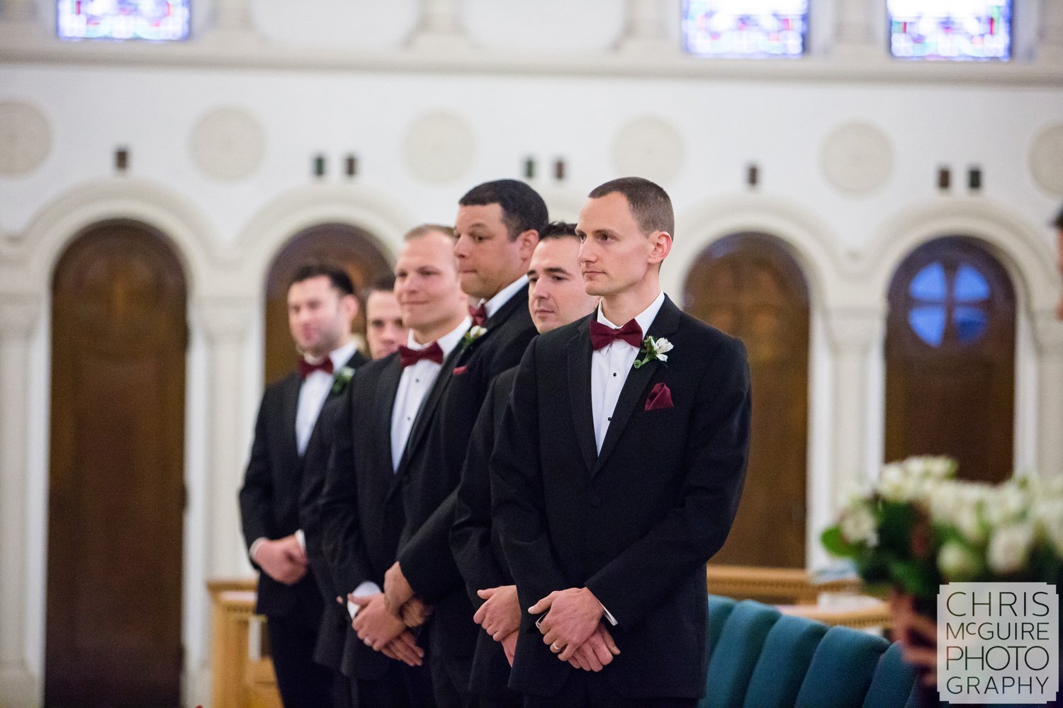 groomsmen at ceremony