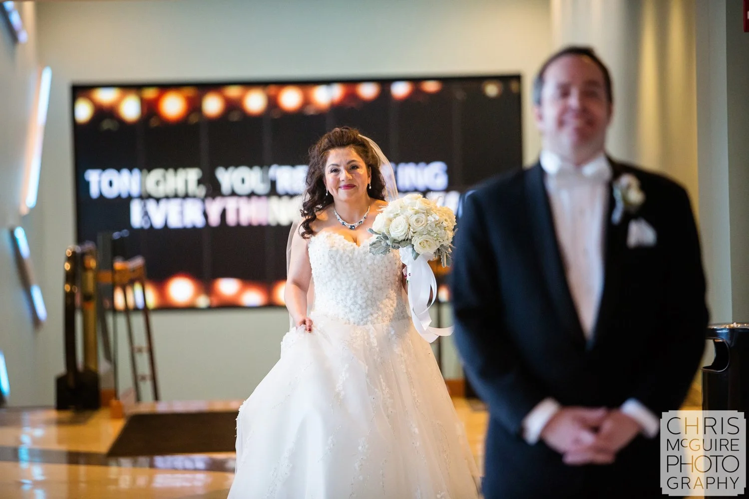 bride groom first look in casino