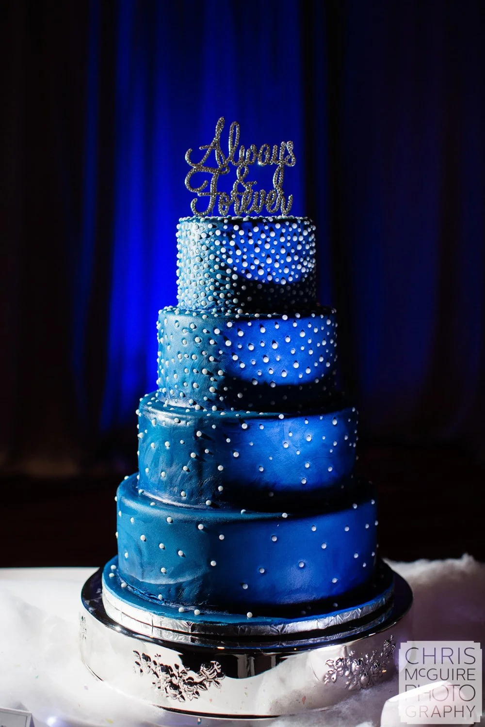 blue wedding cake