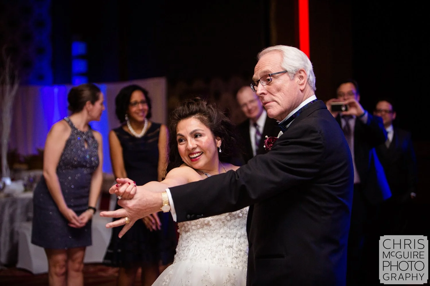 bride and father dance at wedding