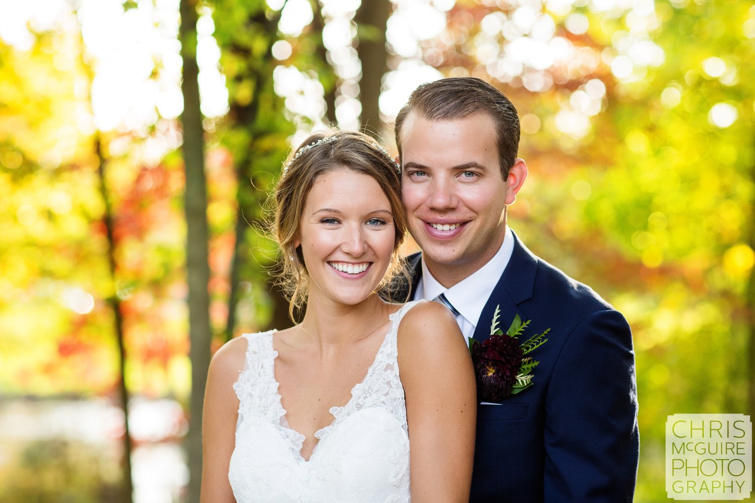 midwest wedding portrait fall colors