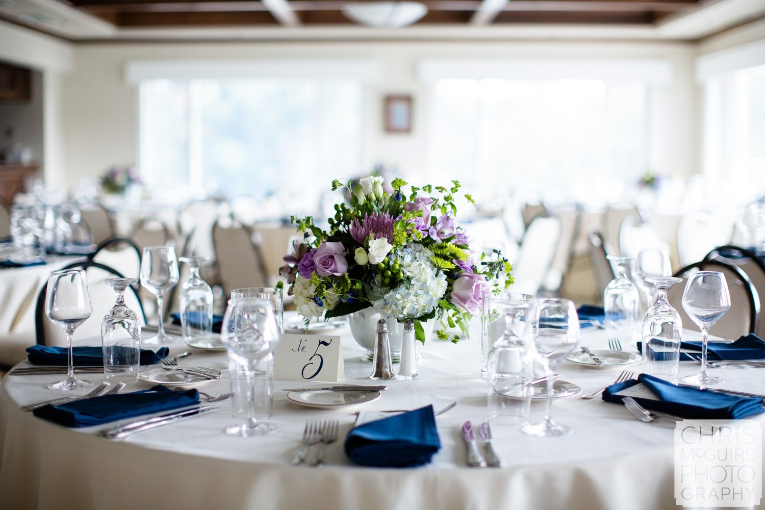 country club wedding reception table