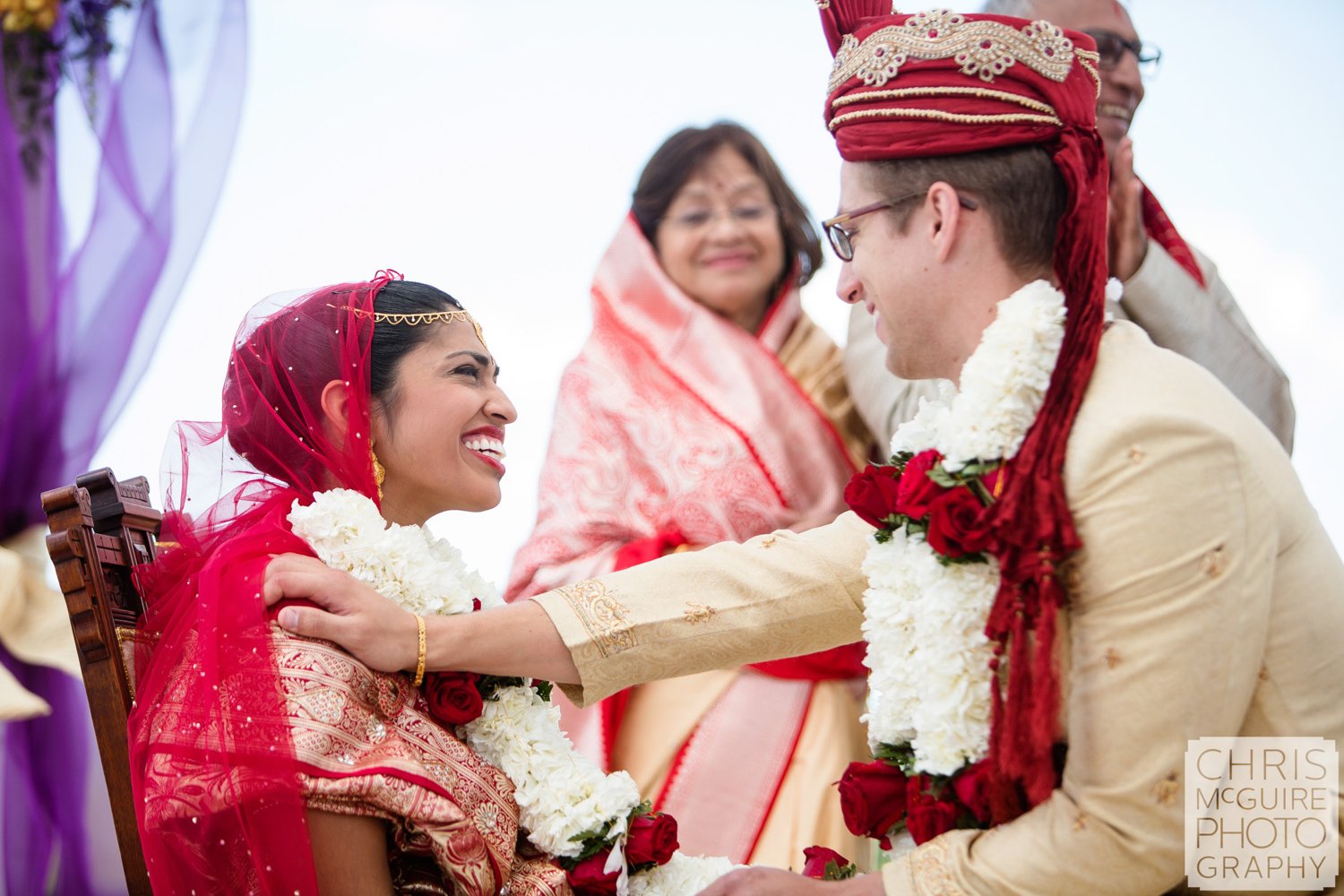 bride laughing indian wedding