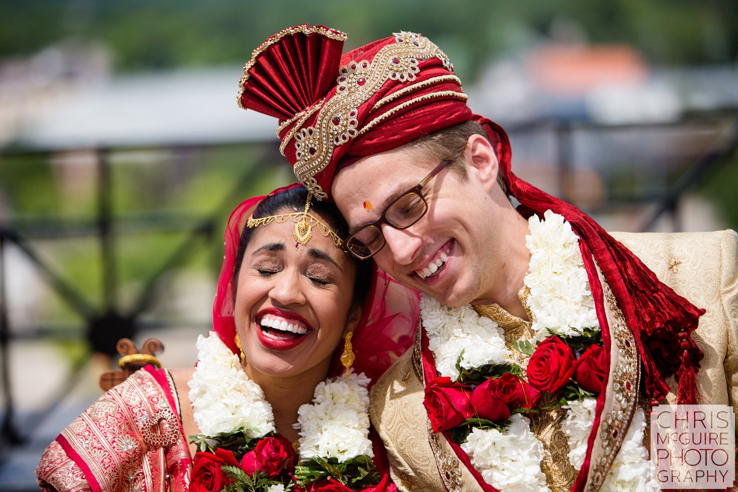 indian bride groom laughing