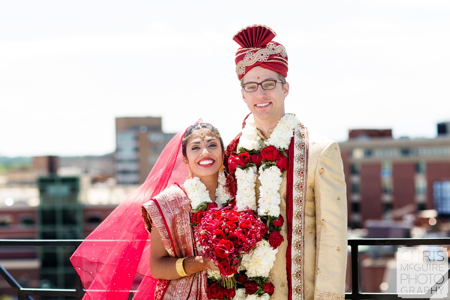 indian bride groom outdoor portrait