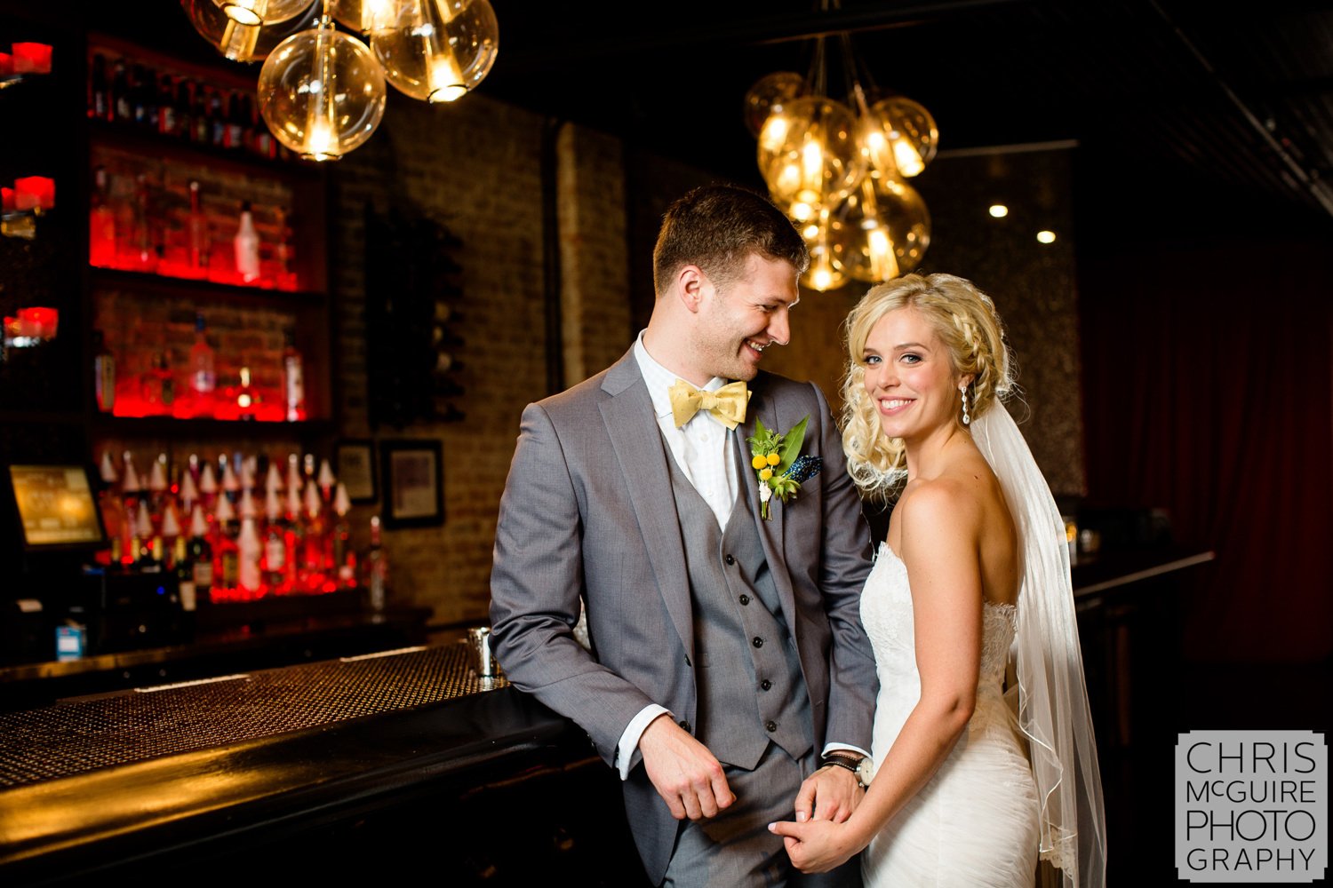 bride groom in bar