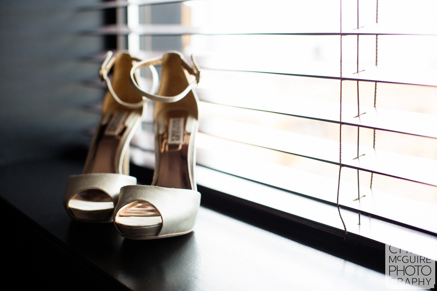 wedding shoes by window