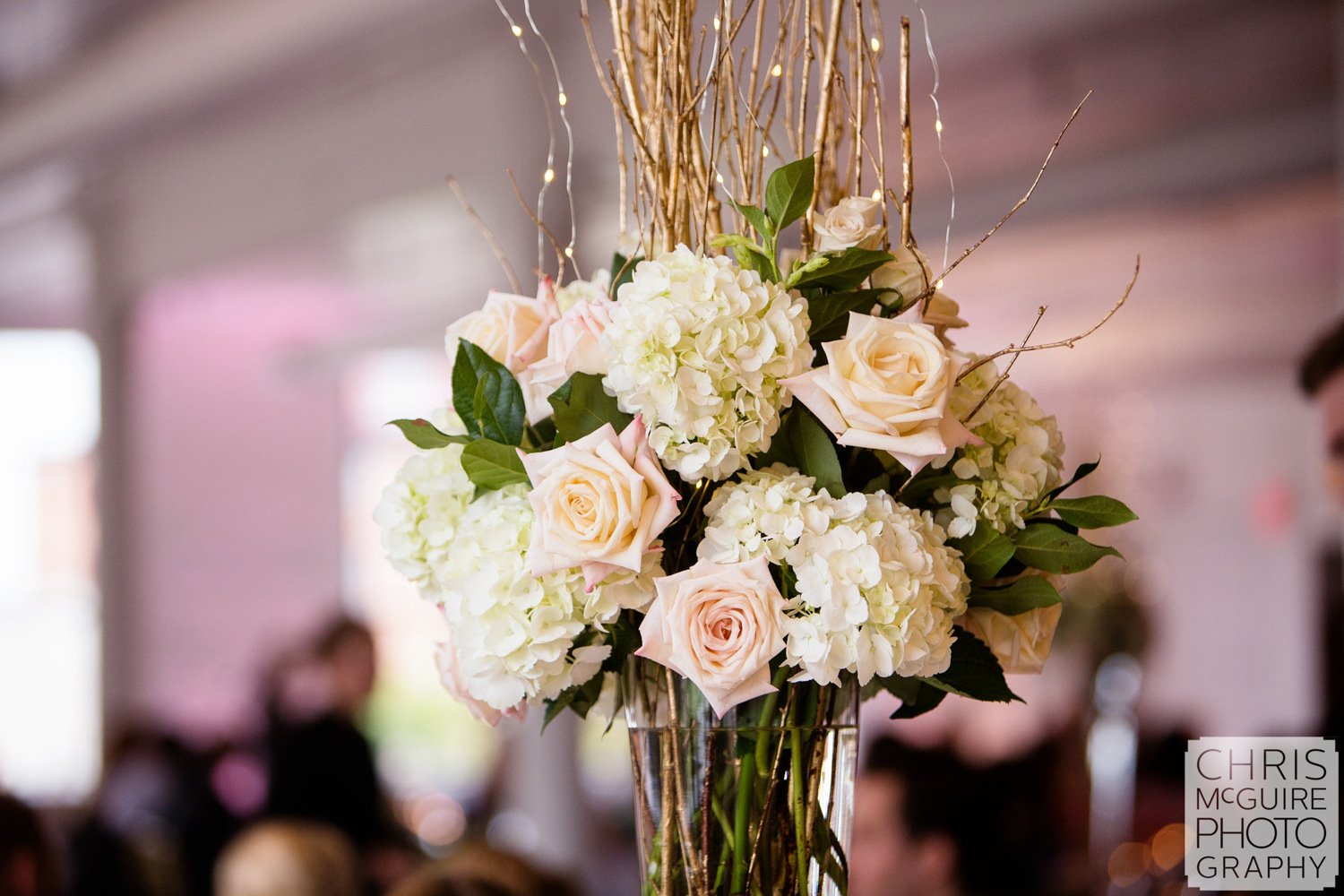 wedding reception floral centerpiece