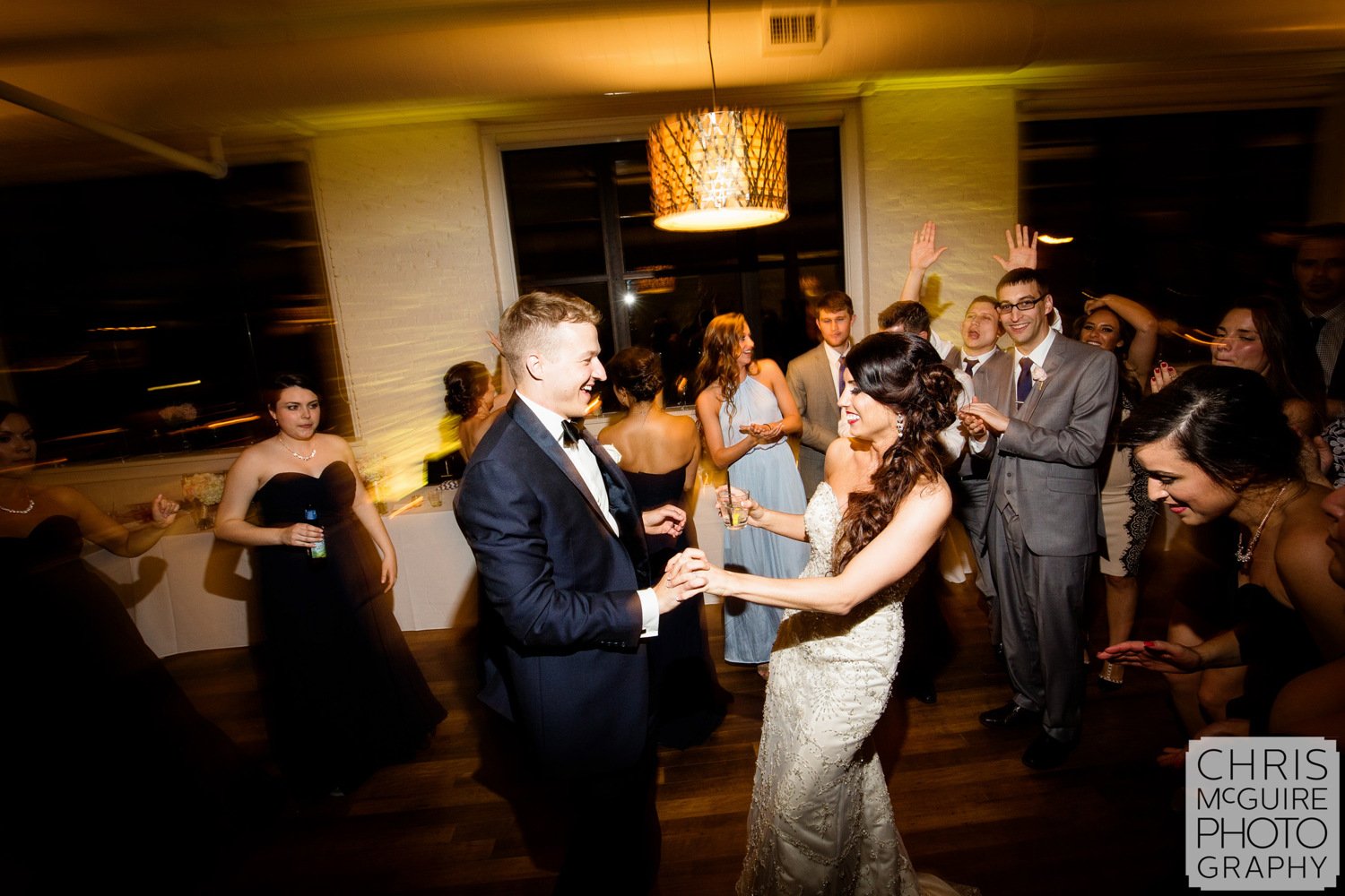 bride groom dancing at wedding reception