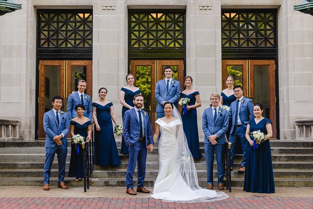 Wedding Party Portraits at University of Illinois Campus
