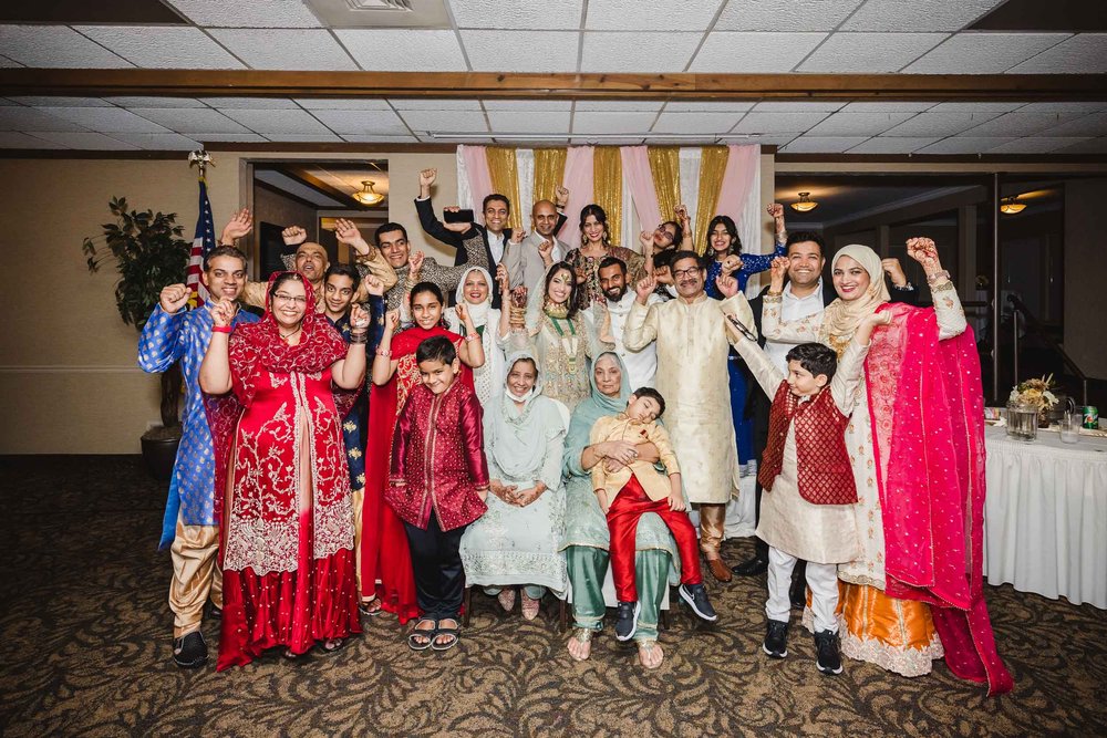 Peoria Illinois Muslim Wedding Reception Group Portrait