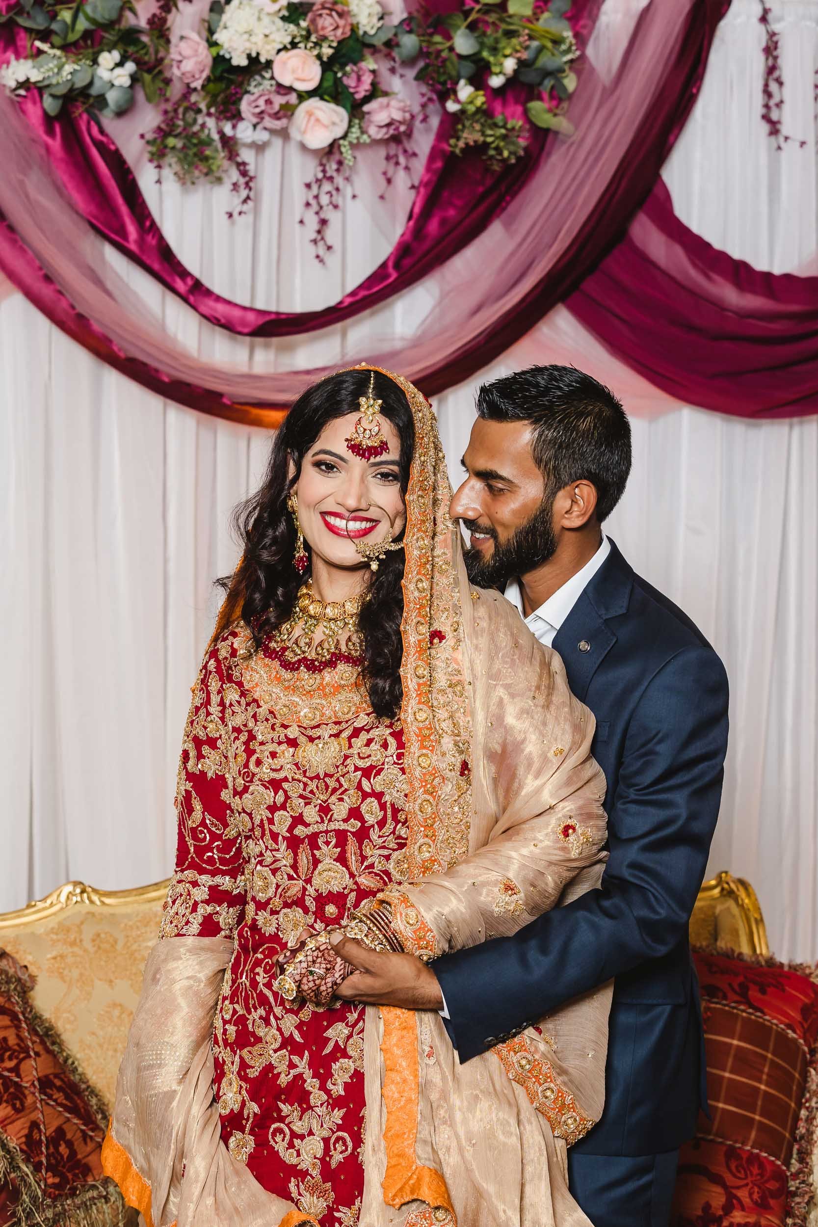 Muslim bride and groom portrait