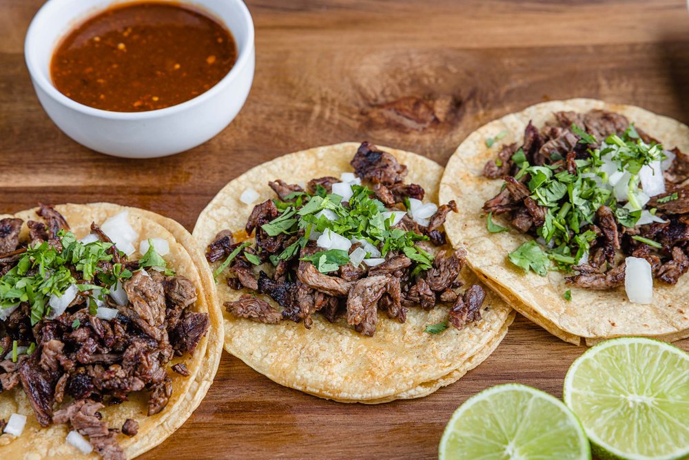 Steak Tacos on cutting board