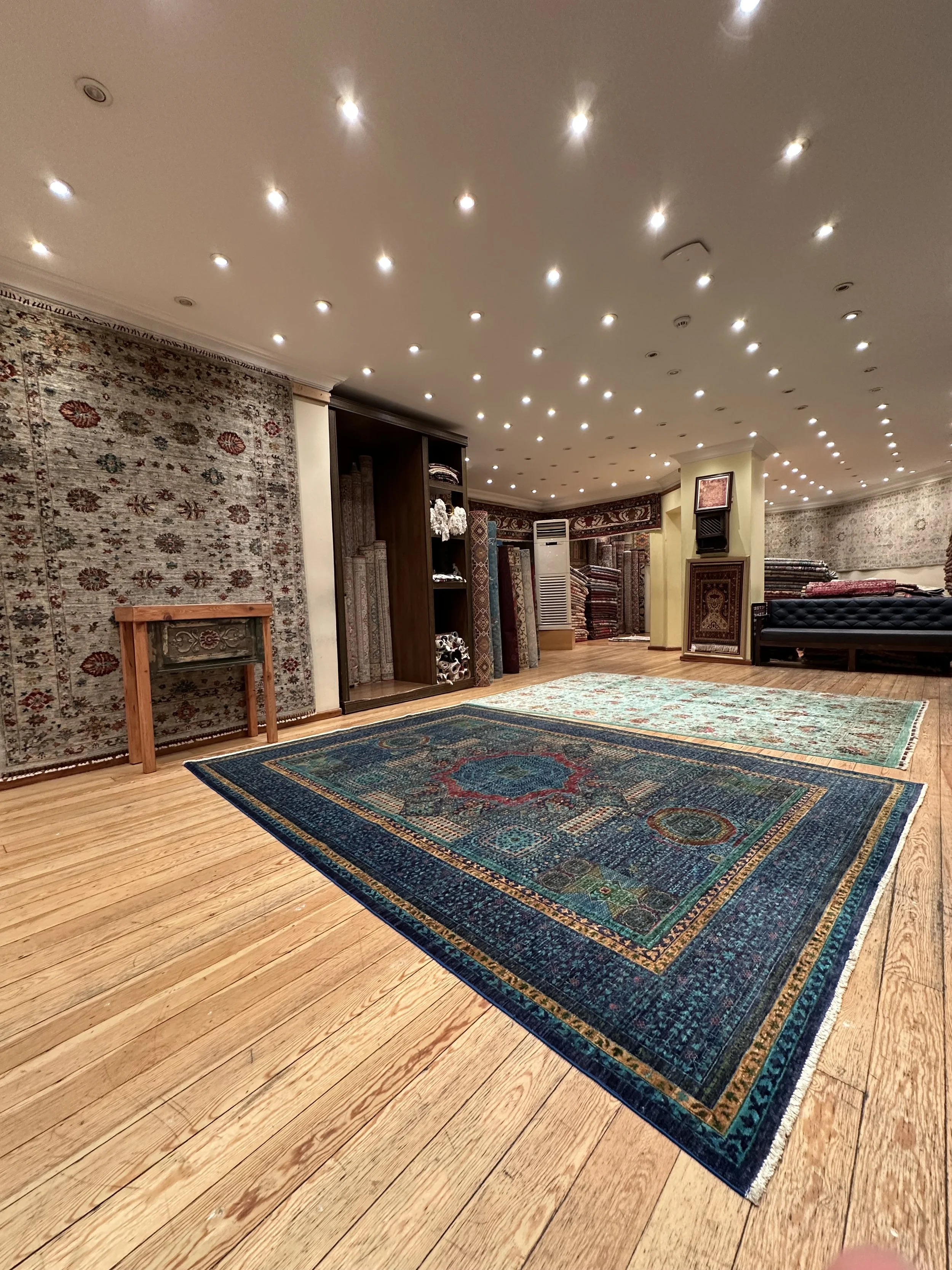 Authentic handmade Turkish rugs displayed by a trusted specialist in Istanbul