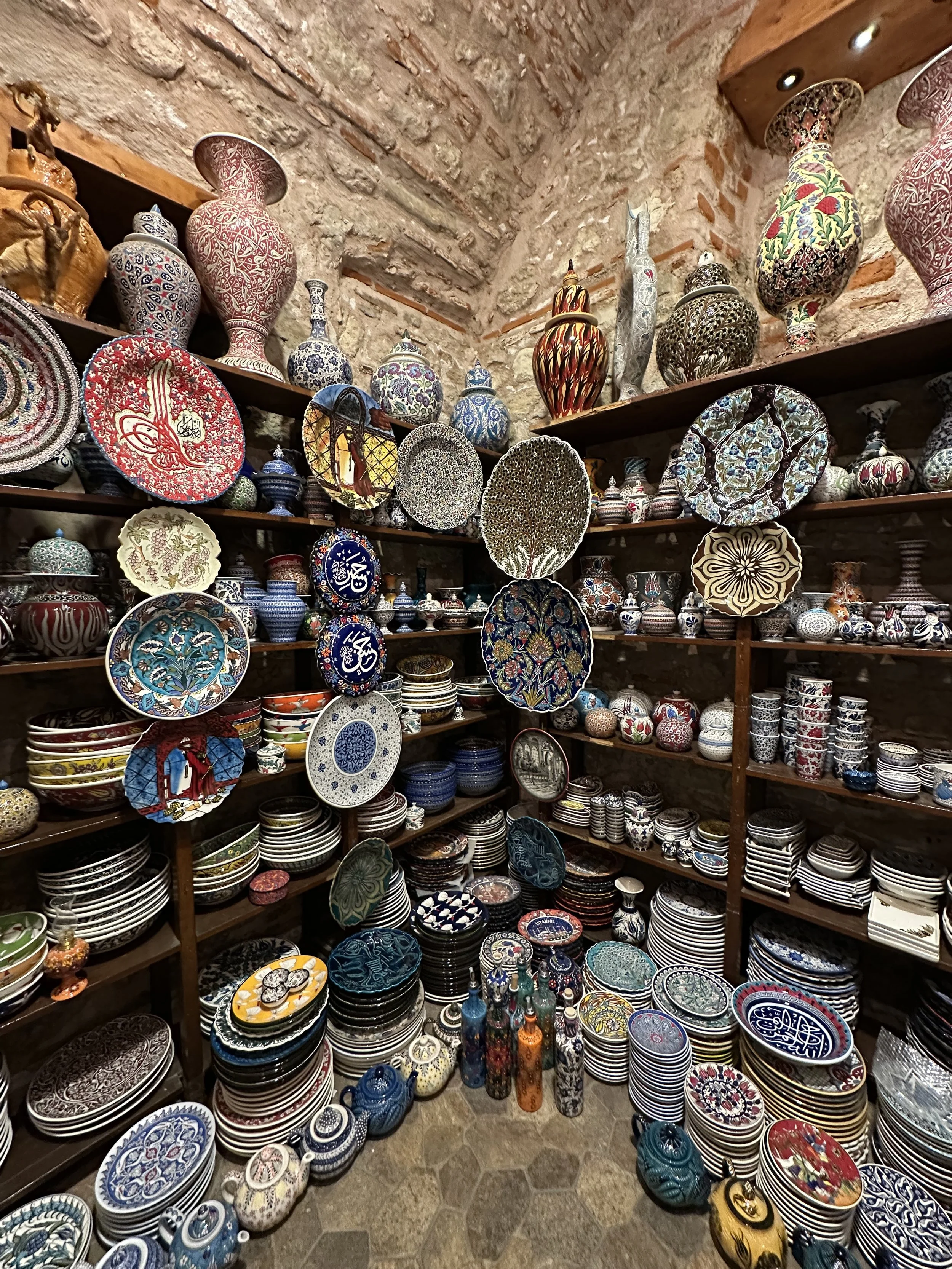 Handcrafted Iznik tiles with traditional floral patterns in Istanbul