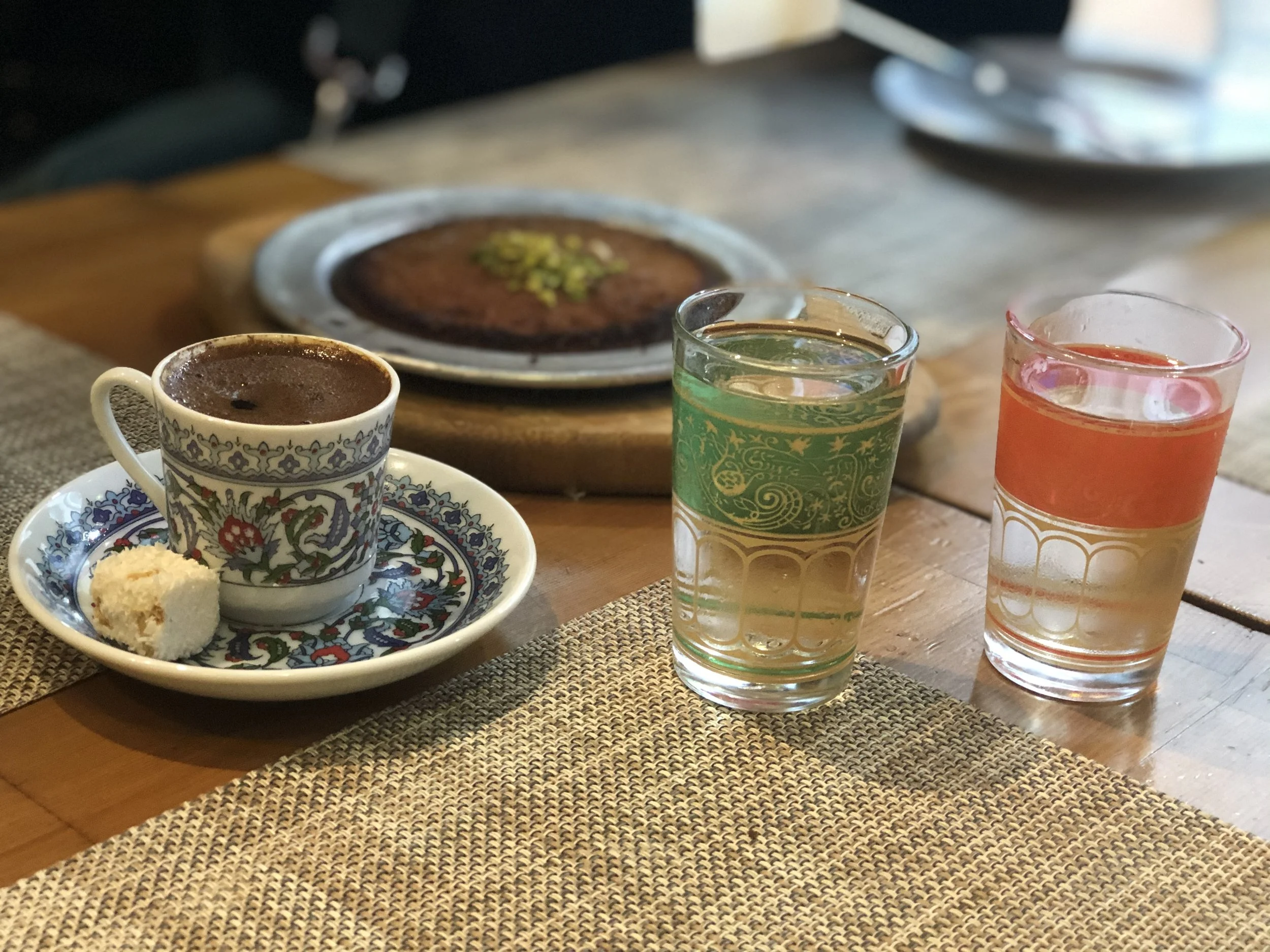 Turkish coffee and kunefe desert.JPG