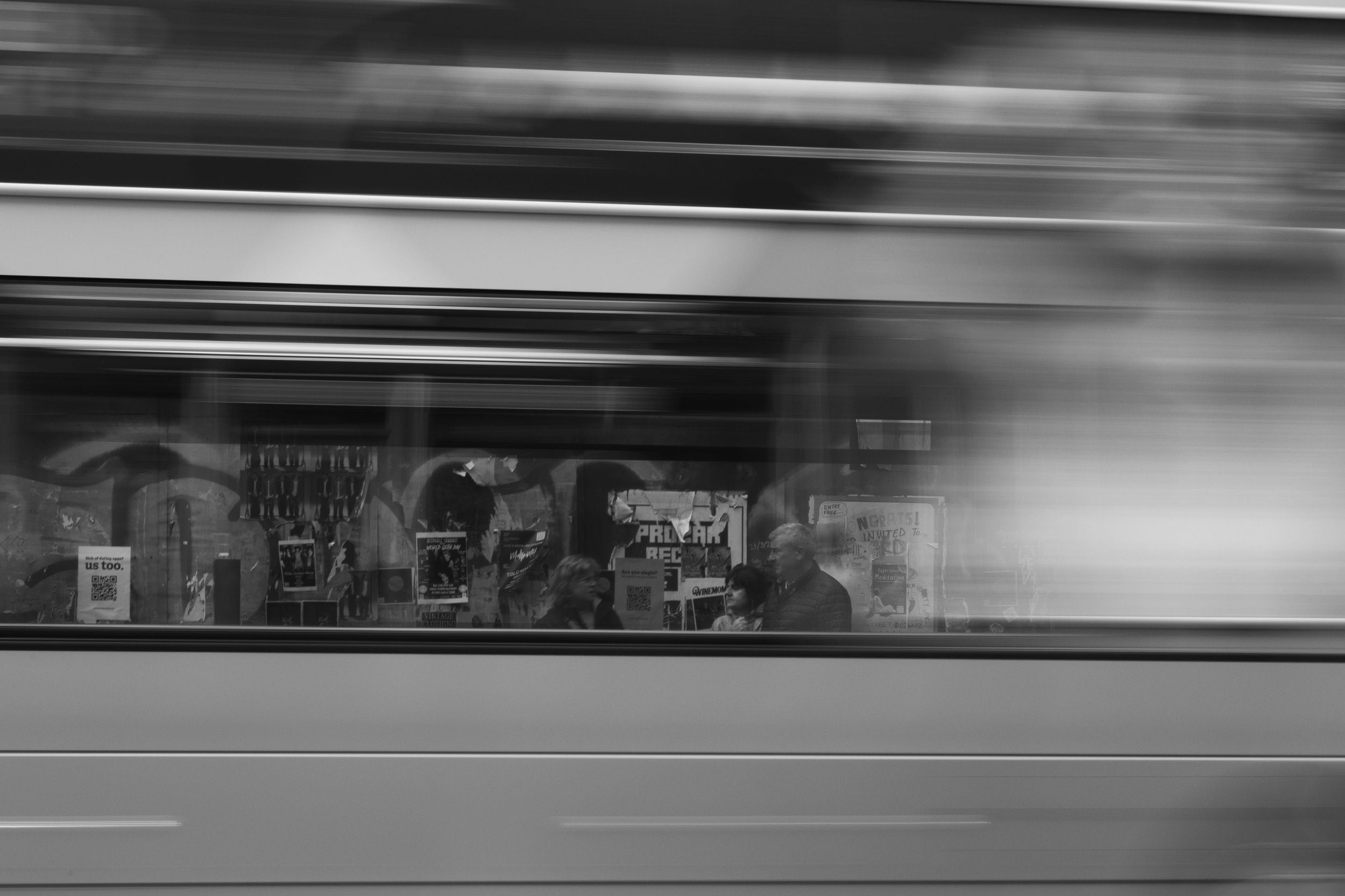 A train runs across Dawson Street in Dublin, Ireland on May 11, 2025.