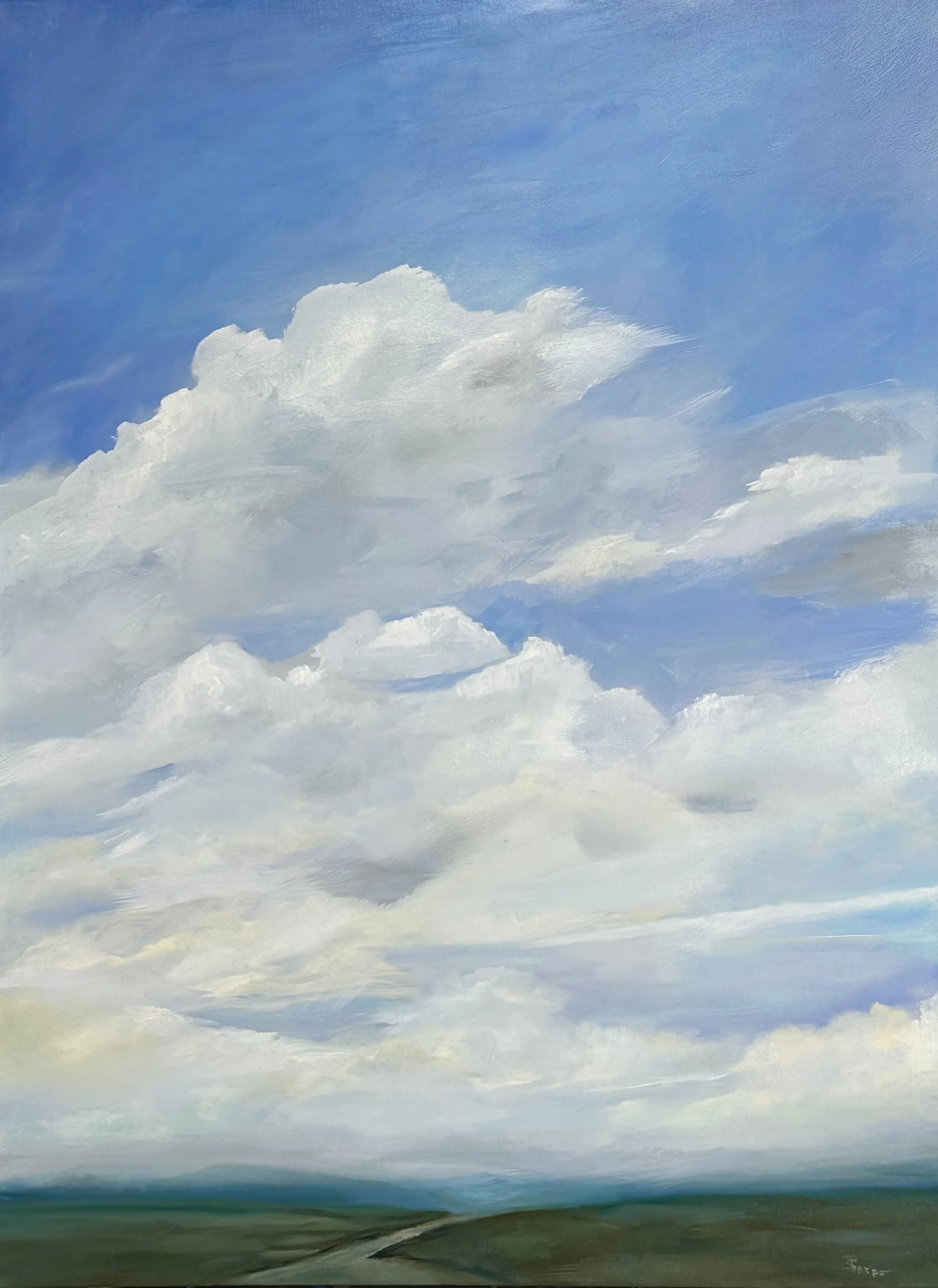 Fine art oil painting A Day to Remember mountain landscape by Phyllis Sharpe, Greensboro, NC.